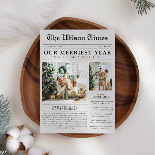 Krantenfoto Unieke Kerst Feestdagenkaart