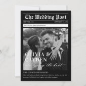 Krantenfoto Unieke Trouwdatum Bewaar De Datum Kaart (Voorkant)