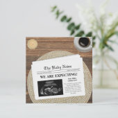 Krantenfoto We verwachten zwangerschap Aankondiging (Staand voorkant)