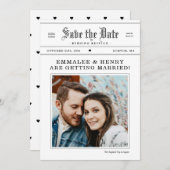 krantenfoto Weddenschap Save the Date Kaart (Voorkant / Achterkant)