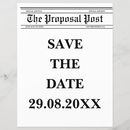 Krantenfoto Zwart Wit Pret Opslag de Datum Flyer (Achterkant)