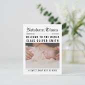 Krantenfotocollage geboorte aankondiging (Staand voorkant)