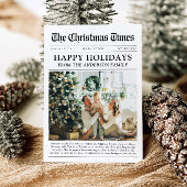 Krantenjaar in Review Familiefoto Kerst Feestdagenkaart