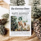 Krantenjaar in Review Familiefoto Kerst Feestdagenkaart
