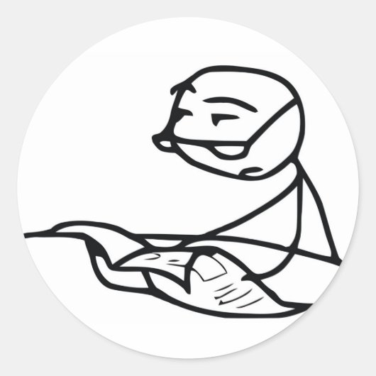 Krantenjongen Ronde Sticker (Voorkant)