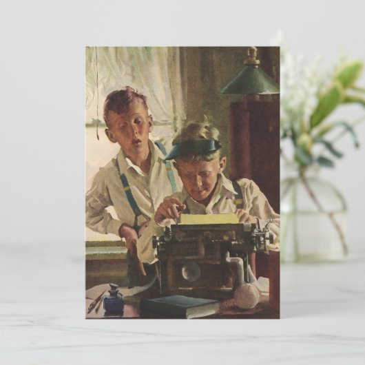  krantenjournalisten, schrijfmachines (Staand voorkant)