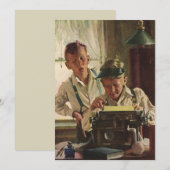  krantenjournalisten, schrijfmachines (Voorkant / Achterkant)