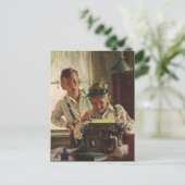  krantenjournalisten, schrijfmachines briefkaart (Staand voorkant)