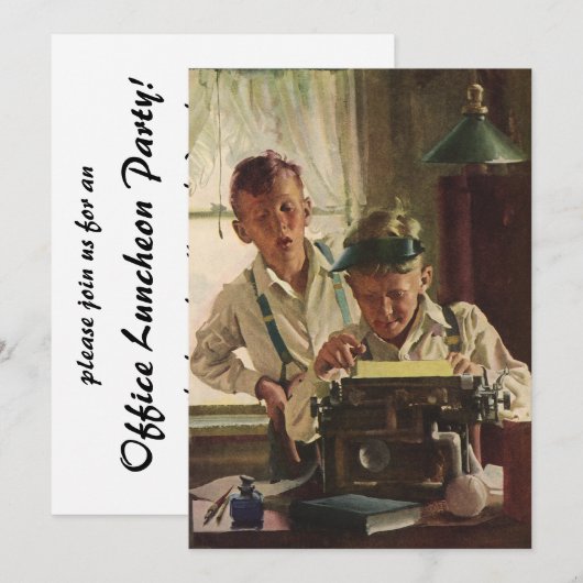 krantenjournalisten, schrijfmachines kaart (Voorkant / Achterkant)