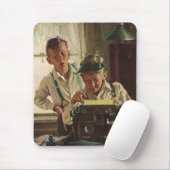  krantenjournalisten, schrijfmachines muismat (Met muis)