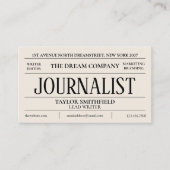Krantenjournalistiek Schrijver  Visitekaartje (Voorkant)