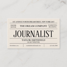 Krantenjournalistiek Schrijver  Visitekaartje