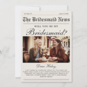 Krantenkaart voor huwelijksaanzoek bruidsmeisje kaart (Voorkant)