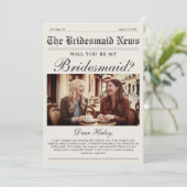 Krantenkaart voor huwelijksaanzoek bruidsmeisje kaart (Staand voorkant)