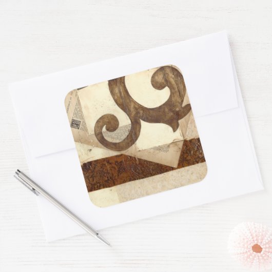  krantenknippen vierkante sticker (Envelop)