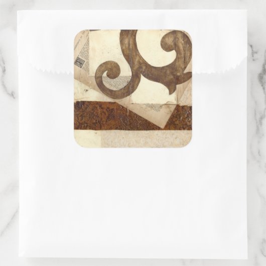  krantenknippen vierkante sticker (Tas)