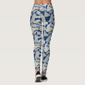 Krantenknipsel Patroon 01x4.b DBlue Leggings (Achterkant)