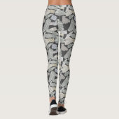 Krantenknipsel Patroon 01x4.b DGrey Leggings (Achterkant)