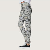 Krantenknipsel Patroon 01x4.b DGrey Leggings (Links)