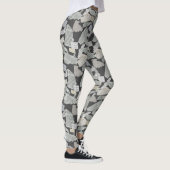 Krantenknipsel Patroon 01x4.b DGrey Leggings (Rechts)