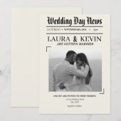 Krantenkop Bruiloft Kaart (Voorkant / Achterkant)