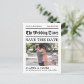 Krantenkop Foto Save the Date Briefkaart (Staand voorkant)