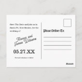 Krantenkop Foto Save the Date Briefkaart (Achterkant)