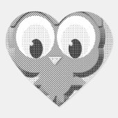 Krantenkoppen in zwart-wit hart sticker (Voorkant)