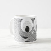 Krantenkoppen in zwart-wit koffiemok (Voorkant links)