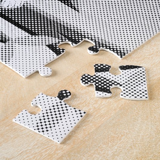 Krantenkoppen in zwart-wit legpuzzel (Zijkant)