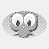 Krantenkoppen in zwart-wit ovale sticker (Voorkant)