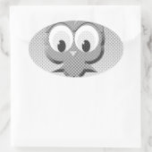 Krantenkoppen in zwart-wit ovale sticker (Tas)