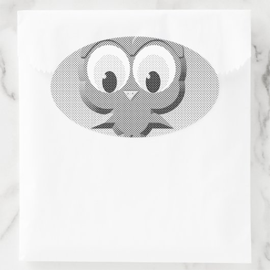 Krantenkoppen in zwart-wit ovale sticker (Tas)