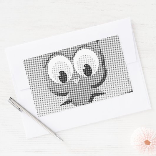 Krantenkoppen in zwart-wit rechthoekige sticker (Envelop)