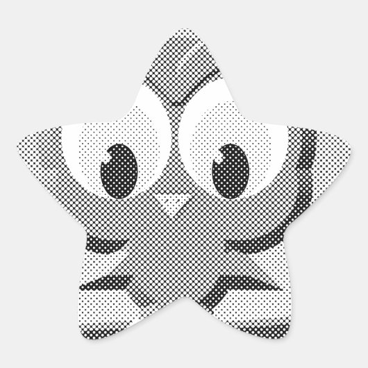 Krantenkoppen in zwart-wit ster sticker (Voorkant)