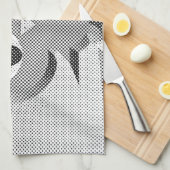 Krantenkoppen in zwart-wit theedoek (Quarter Fold)