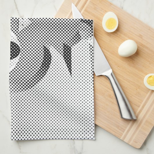 Krantenkoppen in zwart-wit theedoek (Quarter Fold)