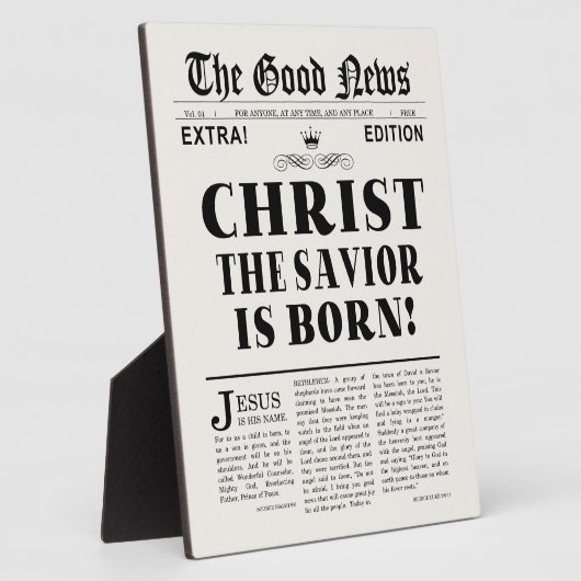 Krantenkoppen Kerstmis Fotoplaat (Zijkant)