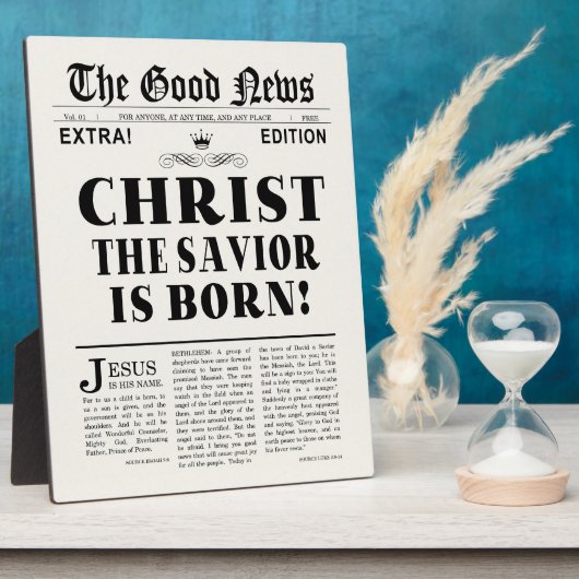 Krantenkoppen Kerstmis Fotoplaat (Zijkant)