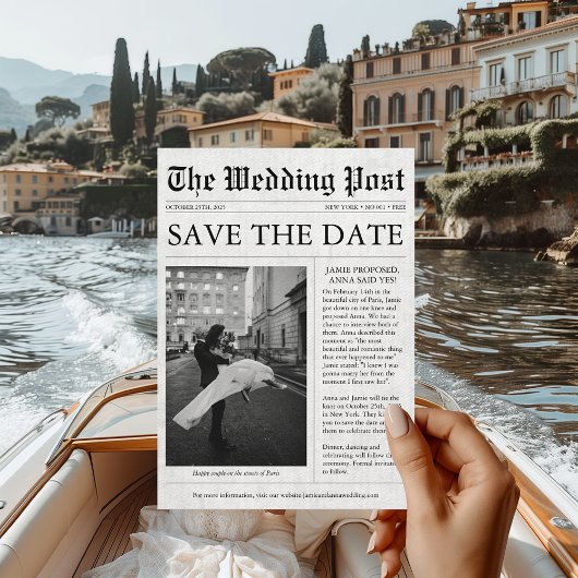 Krantenkrant Unieke vun Foto bespaart datum huweli Kaart