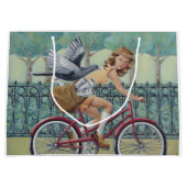 Krantenmeisje en fietsencadeautas groot cadeauzakje (Voorkant)