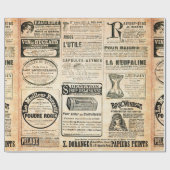 Krantenpagina met advertentie -  grav cadeaupapier (Vlak)