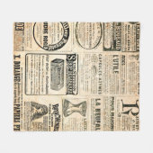Krantenpagina met advertentie - grav fleece deken (Voorkant (Horizontaal))
