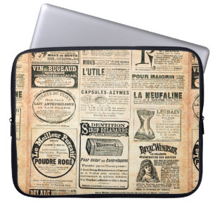 Krantenpagina met advertentie - grav laptop sleeve