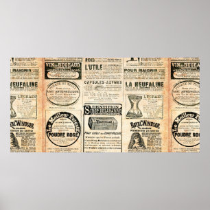 Krantenpagina met advertentie -  grav poster