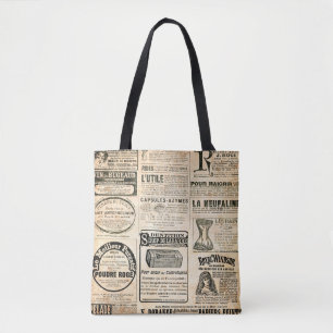 Krantenpagina met advertentie - grav tote bag