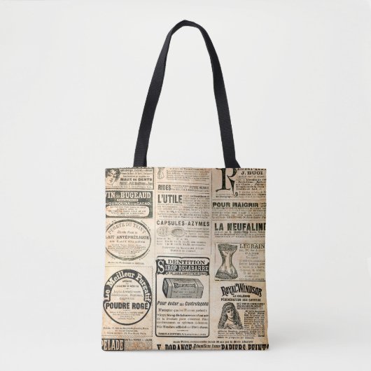 Krantenpagina met advertentie -  grav tote bag (Voorkant)