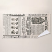 Krantenpagina met antiek advertentie badhanddoek (Badhanddoek)