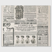 Krantenpagina met antiek advertentie cadeaupapier (Vlak)