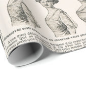 Krantenpagina met antiek advertentie cadeaupapier (Rol Hoek)